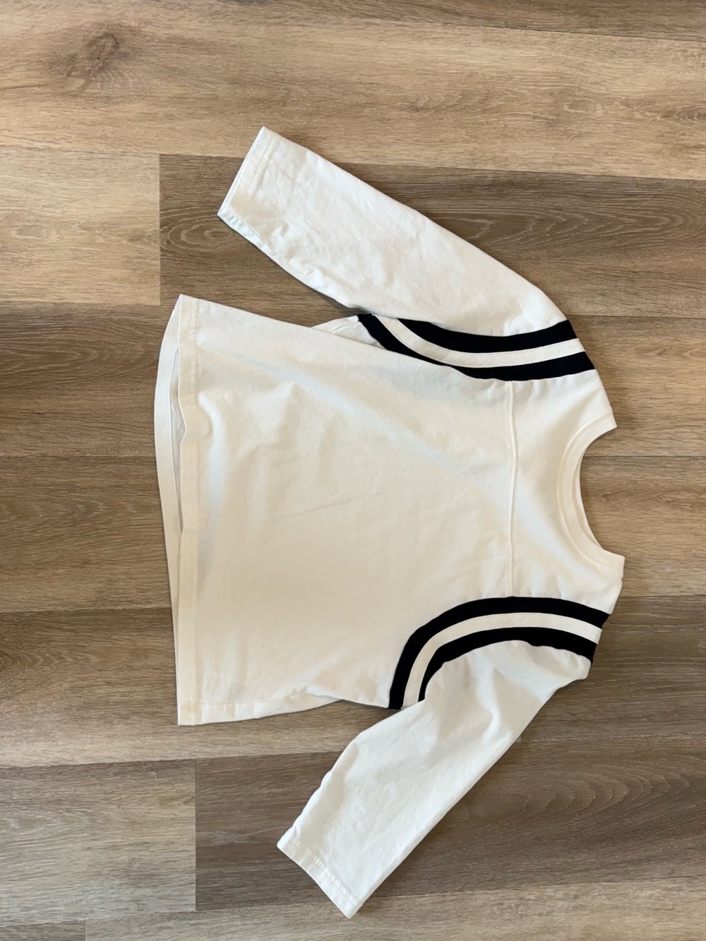 TNA White Short-Sleeve Tee with Black Stripe Detail